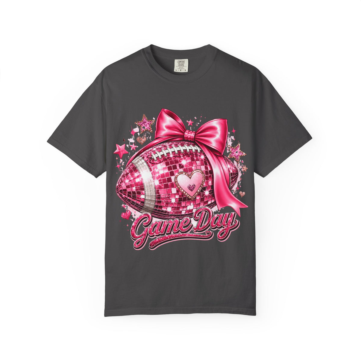 Game Day Pink Football T-Shirt — Sparkle Bow 'Game Day' Tee