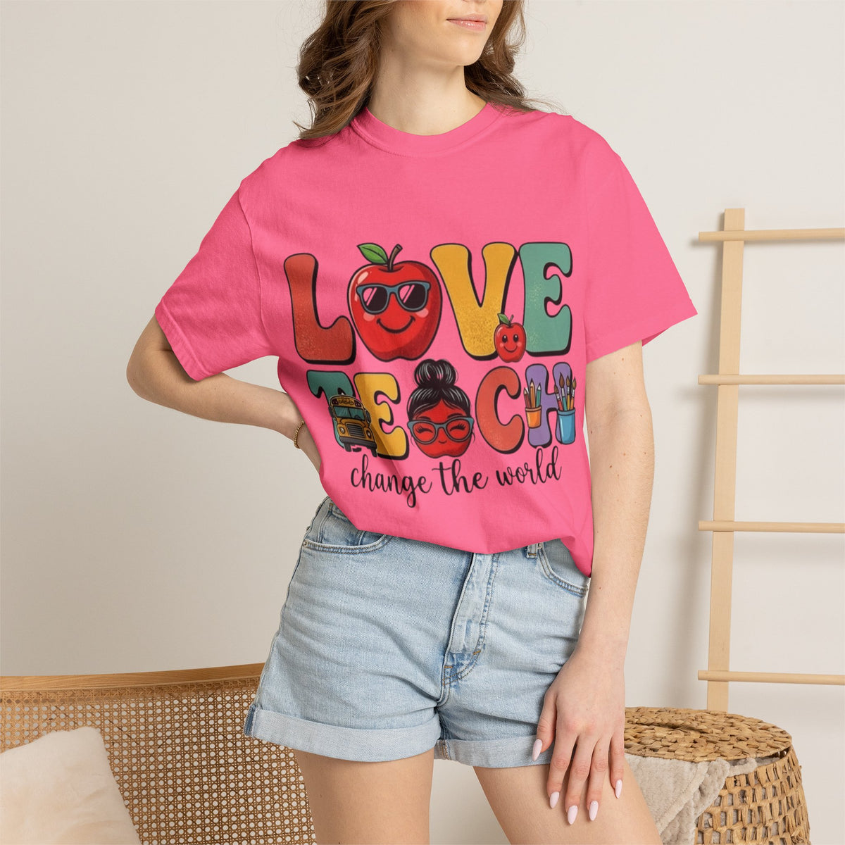 Love Teach "Change the World" Teacher T-Shirt