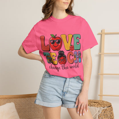 Love Teach "Change the World" Teacher T-Shirt