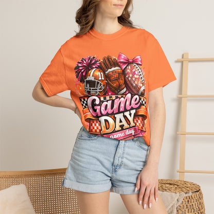 Game Day Football Tee — Cheerleader & Pom Pom Sports Shirt