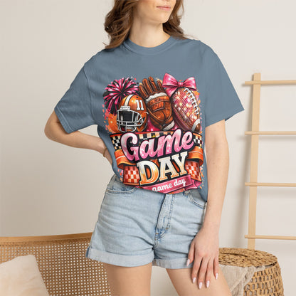 Game Day Football Tee — Cheerleader & Pom Pom Sports Shirt