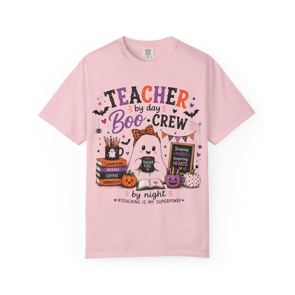 Teacher by Day Boo Crew T-Shirt — Halloween Teacher Tee