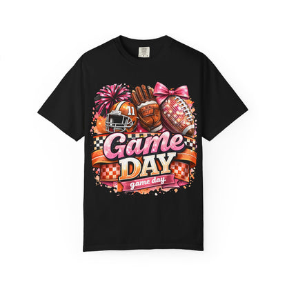 Game Day Football Tee — Cheerleader & Pom Pom Sports Shirt