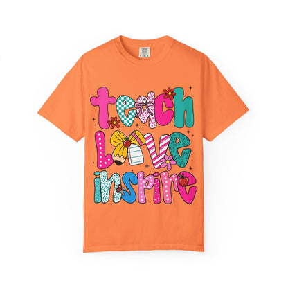 Teach Love Inspire T-Shirt — Colorful Teacher Appreciation Tee