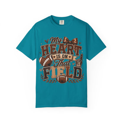 Football Mom/Dad T-Shirt — “My Heart Is On That Field” Fan Tee