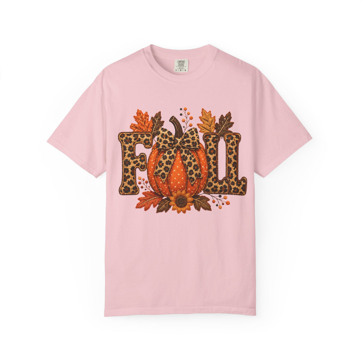 Fall Leopard Pumpkin T-Shirt — Autumn Leaves Graphic Tee