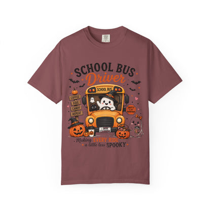 School Bus Driver Halloween T‑Shirt — "Making Every Ride a Little Less Spooky"