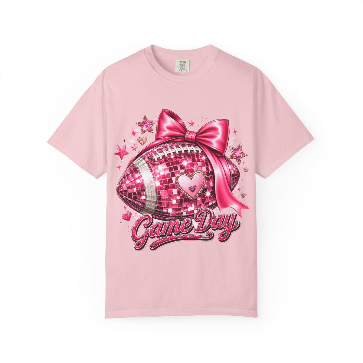 Game Day Pink Football T-Shirt — Sparkle Bow 'Game Day' Tee