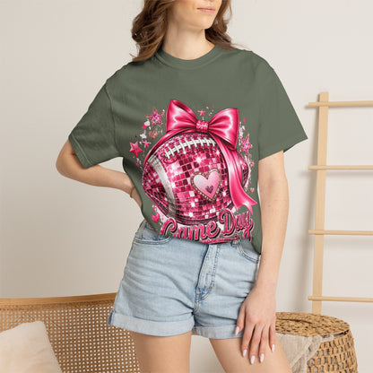 Game Day Pink Football T-Shirt — Sparkle Bow 'Game Day' Tee