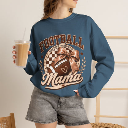 Football Mama Sweatshirt — Vintage Brown Football Mom Crewneck
