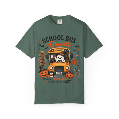 School Bus Driver Halloween T‑Shirt — "Making Every Ride a Little Less Spooky"