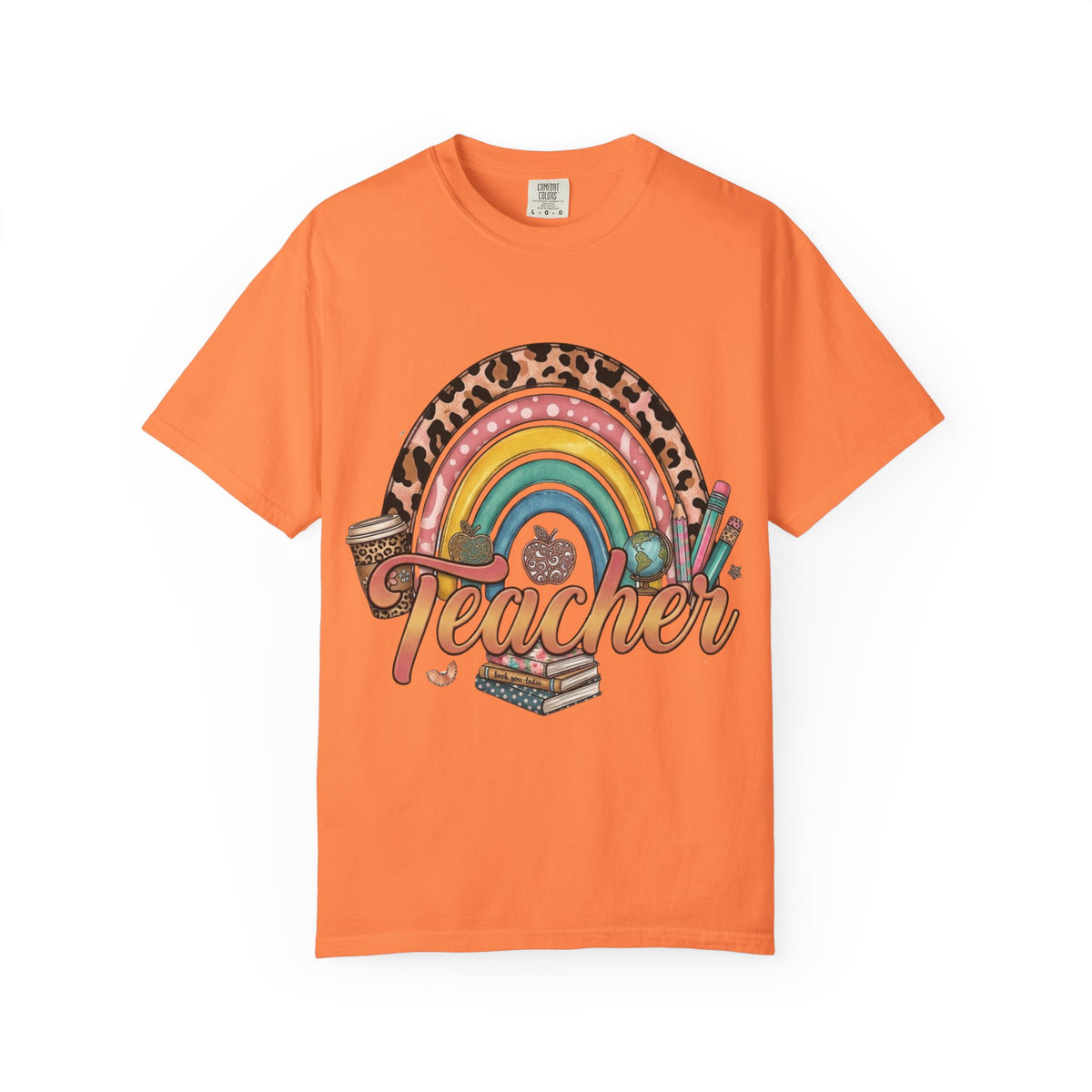 Teacher Rainbow Leopard Graphic T-Shirt — Cute Back-to-School Gift for Educators