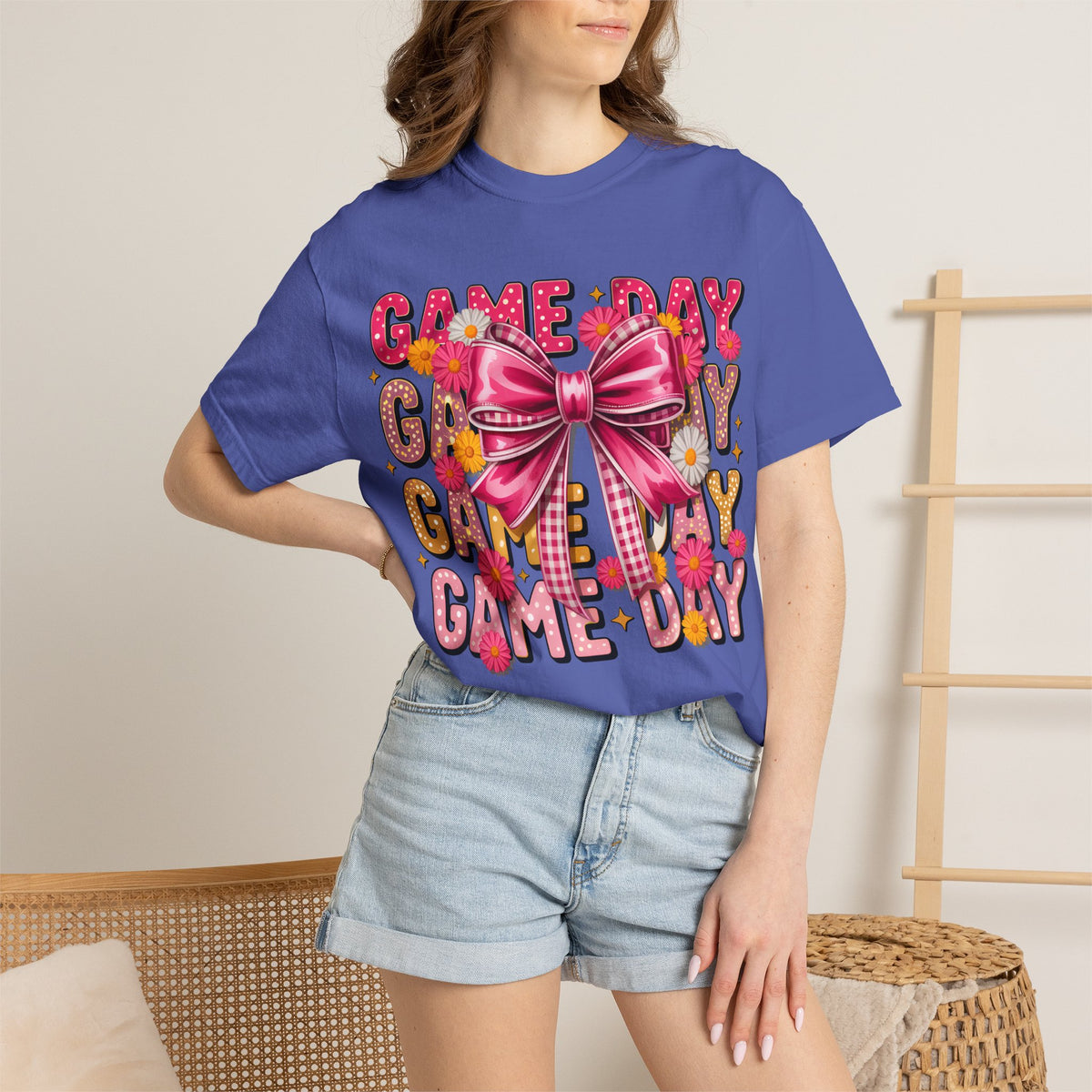 Game Day T-Shirt — Pink Bow Cheer Graphic Tee