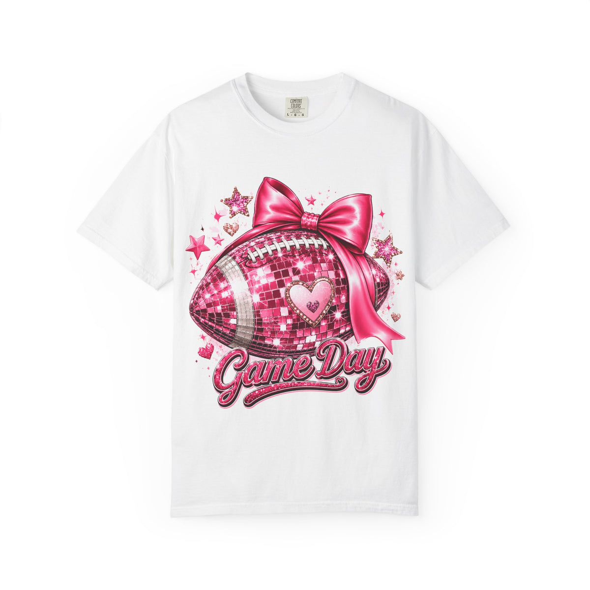 Game Day Pink Football T-Shirt — Sparkle Bow 'Game Day' Tee