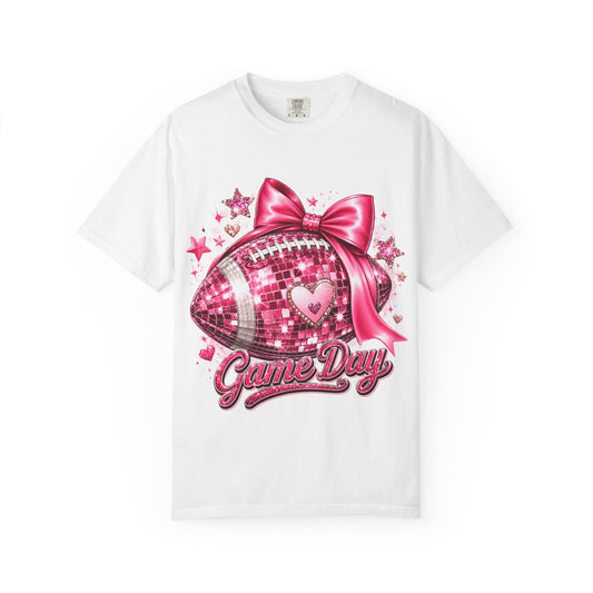 Game Day Pink Football T-Shirt — Sparkle Bow 'Game Day' Tee