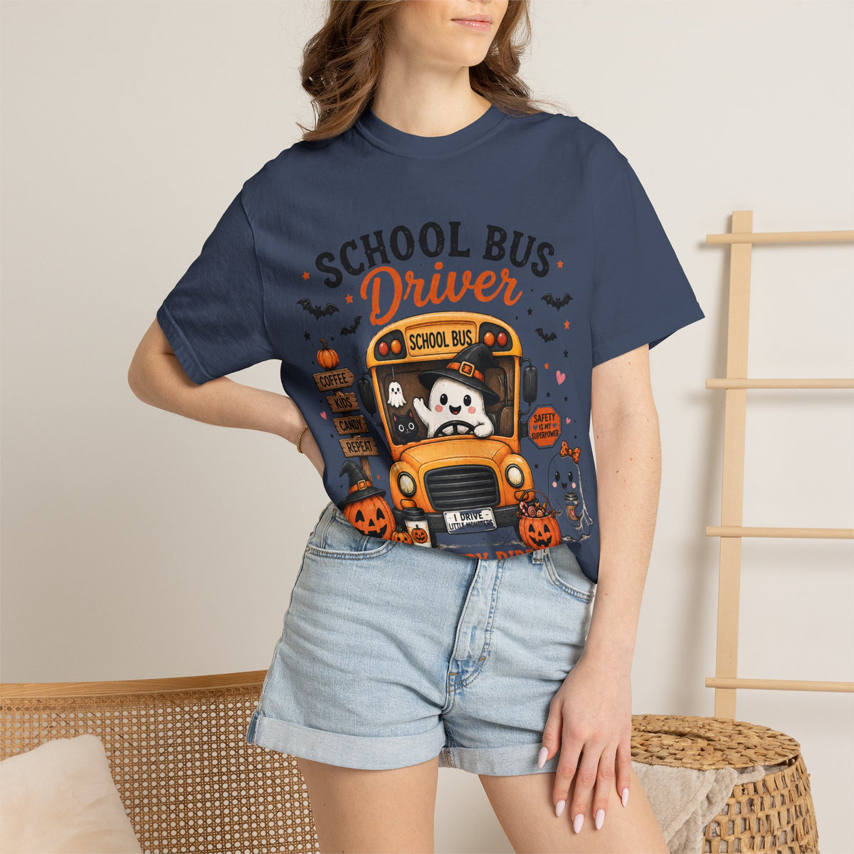 School Bus Driver Halloween T‑Shirt — "Making Every Ride a Little Less Spooky"