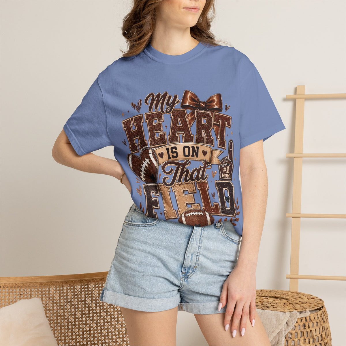 Football Mom/Dad T-Shirt — “My Heart Is On That Field” Fan Tee