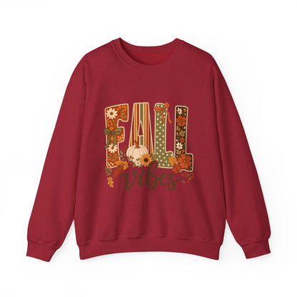 Fall Vibes Sweatshirt — Cozy Autumn Pumpkin Floral Crewneck