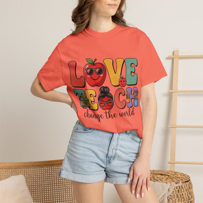 Love Teach "Change the World" Teacher T-Shirt