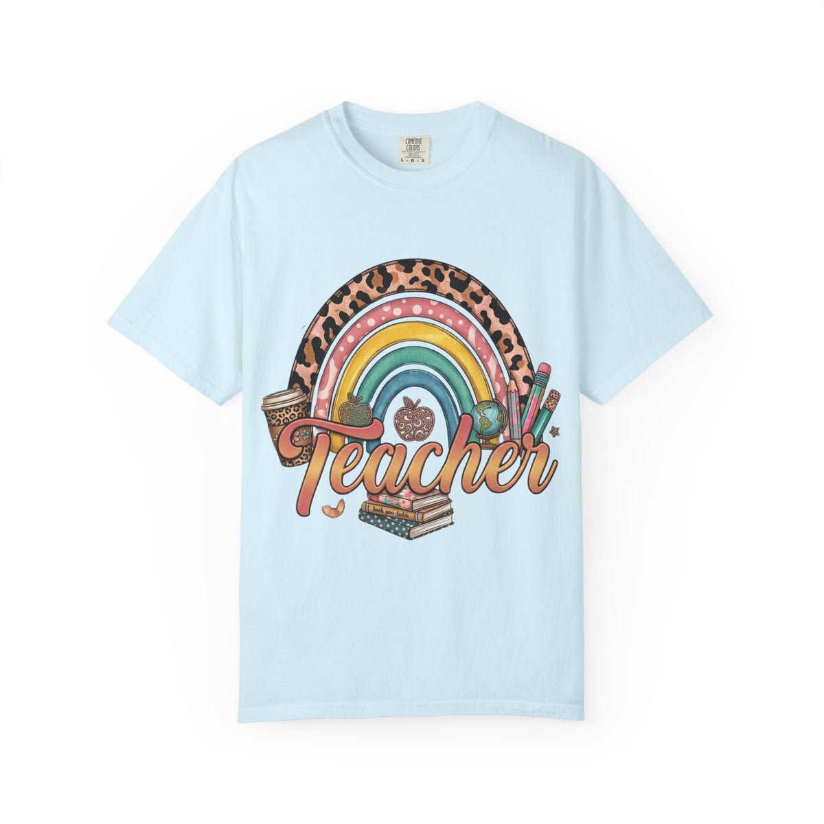 Teacher Rainbow Leopard Graphic T-Shirt — Cute Back-to-School Gift for Educators