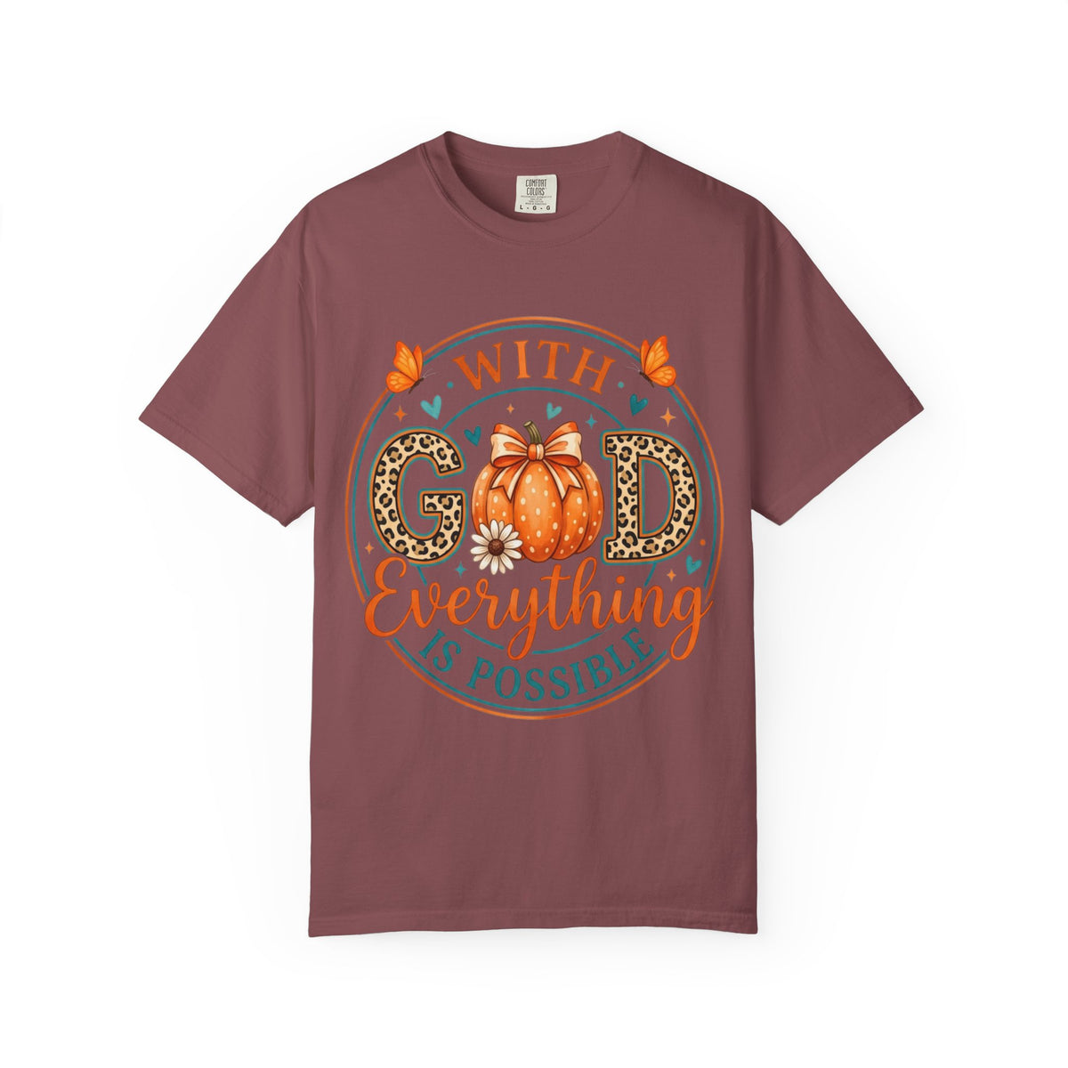 "With God Everything Is Possible" Pumpkin Fall T-Shirt
