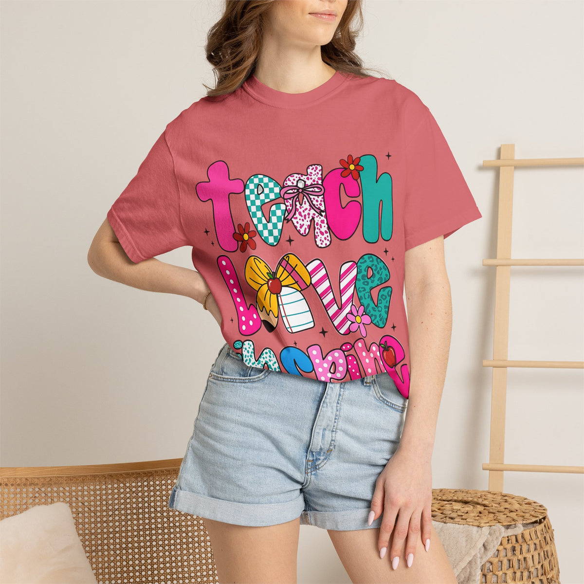 Teach Love Inspire T-Shirt — Colorful Teacher Appreciation Tee