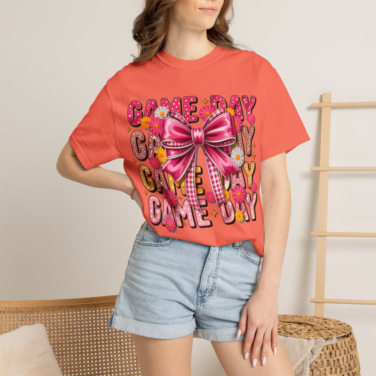 Game Day T-Shirt — Pink Bow Cheer Graphic Tee