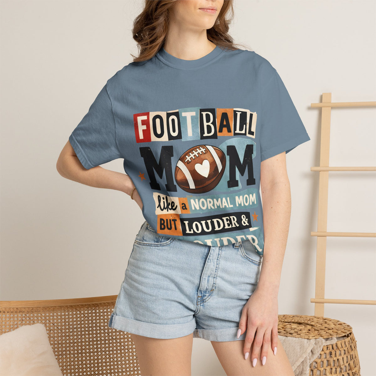Football Mom T-Shirt — "Like a Normal Mom but Louder & Prouder"