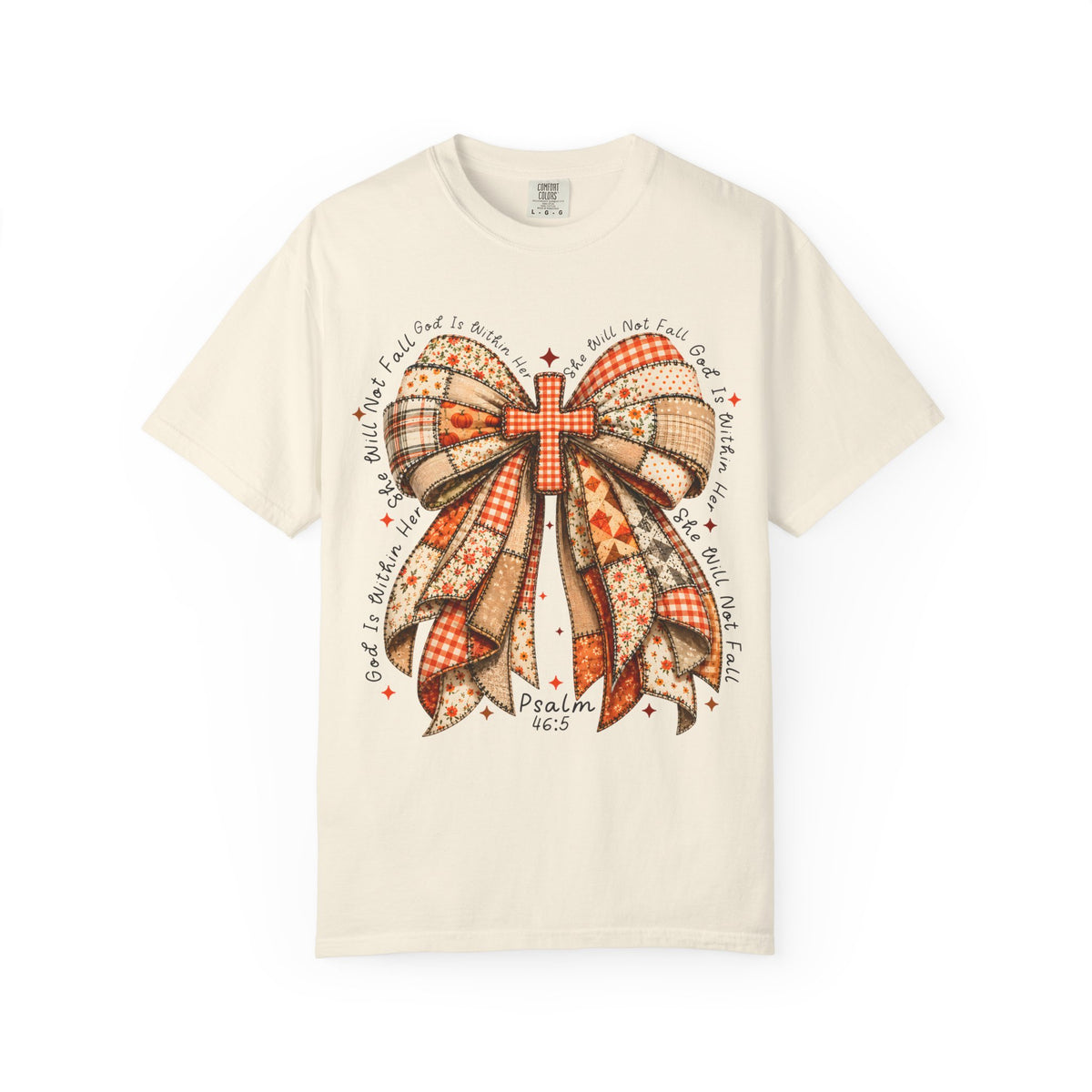Christian Cross Bow T-Shirt — Faith-Inspired Ribbon Design (Psalm 16:5)