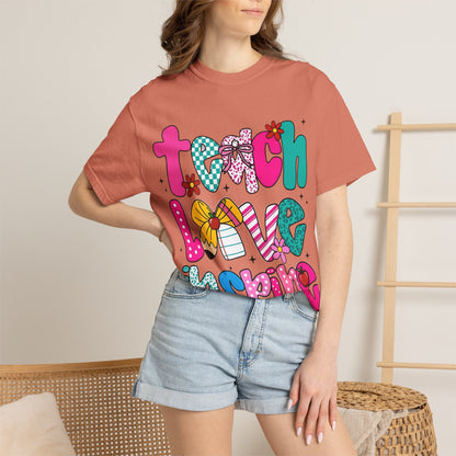 Teach Love Inspire T-Shirt — Colorful Teacher Appreciation Tee