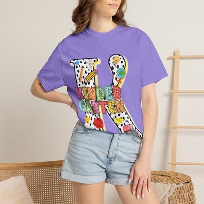 Kindergarten Letter T-Shirt — Cute School Teacher & Student Back-to-School Tee