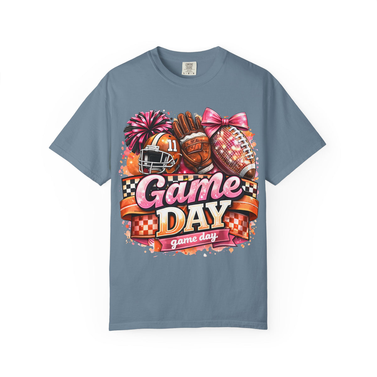 Game Day Football Tee — Cheerleader & Pom Pom Sports Shirt