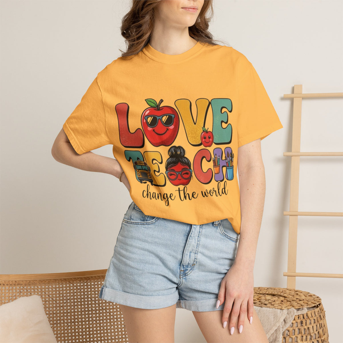 Love Teach "Change the World" Teacher T-Shirt