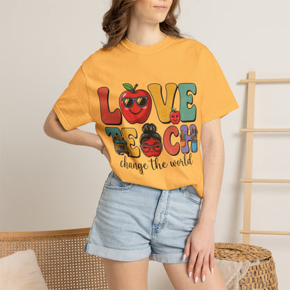 Love Teach "Change the World" Teacher T-Shirt