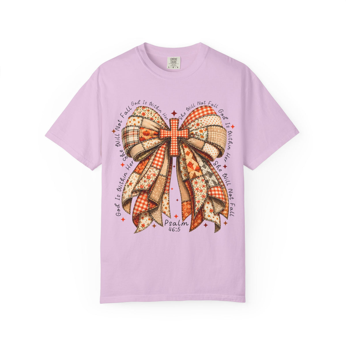 Christian Cross Bow T-Shirt — Faith-Inspired Ribbon Design (Psalm 16:5)