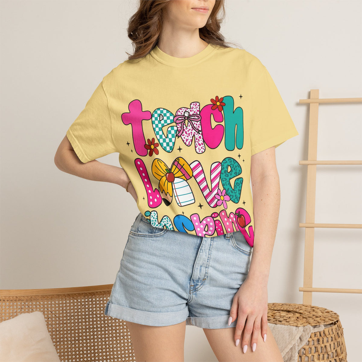 Teach Love Inspire T-Shirt — Colorful Teacher Appreciation Tee