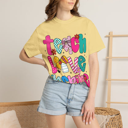 Teach Love Inspire T-Shirt — Colorful Teacher Appreciation Tee