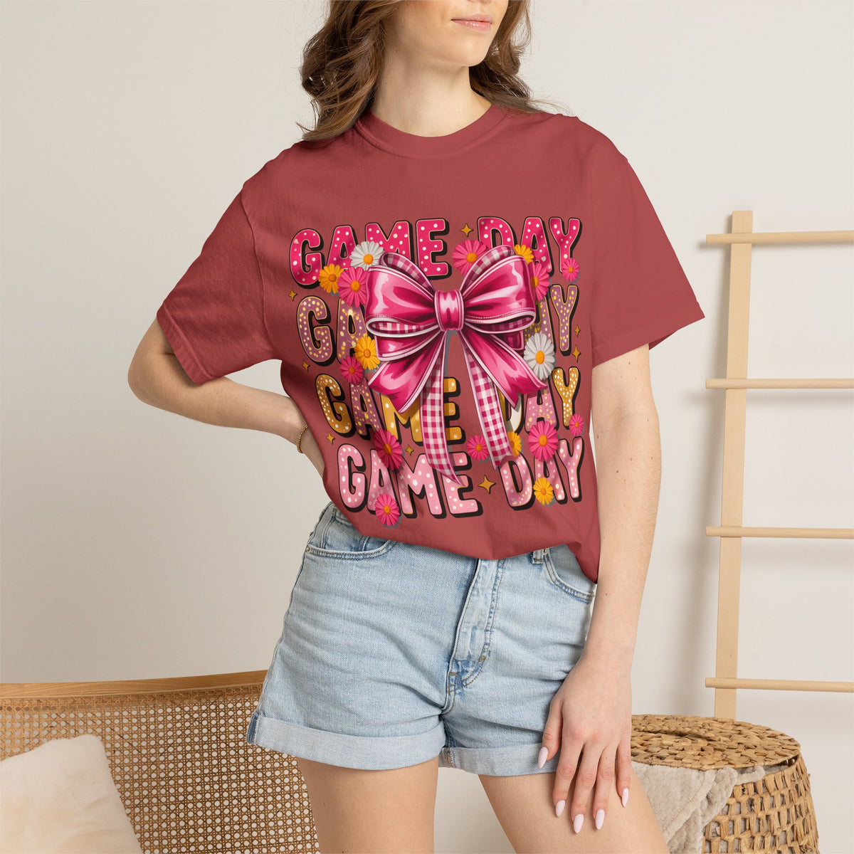 Game Day T-Shirt — Pink Bow Cheer Graphic Tee
