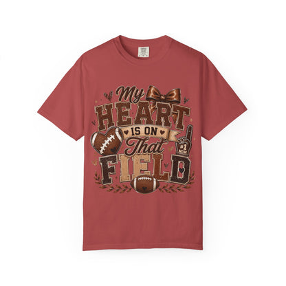 Football Mom/Dad T-Shirt — “My Heart Is On That Field” Fan Tee