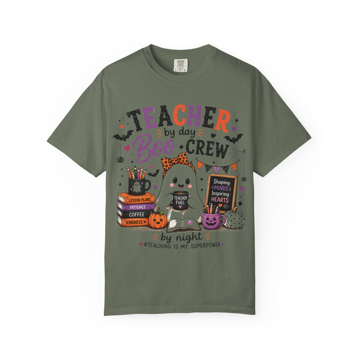 Teacher by Day Boo Crew T-Shirt — Halloween Teacher Tee