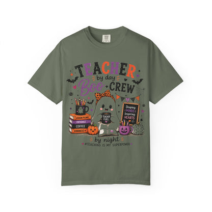 Teacher by Day Boo Crew T-Shirt — Halloween Teacher Tee