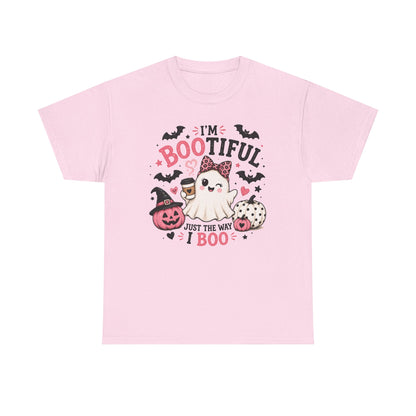 I’m Bootiful Ghost Tee — Cute Halloween Boo Shirt (“Just the Way I Boo”)
