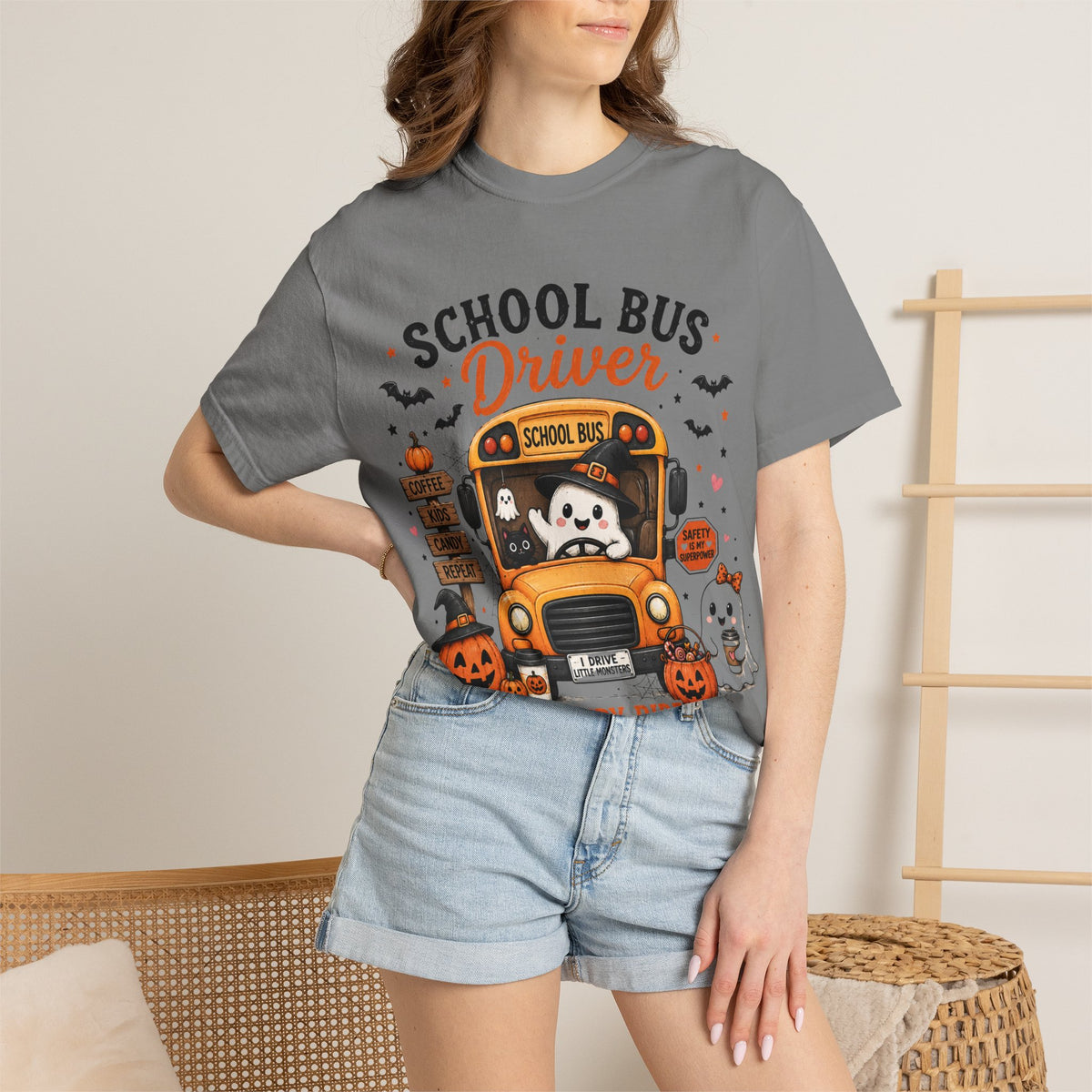 School Bus Driver Halloween T‑Shirt — "Making Every Ride a Little Less Spooky"