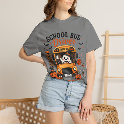 School Bus Driver Halloween T‑Shirt — "Making Every Ride a Little Less Spooky"