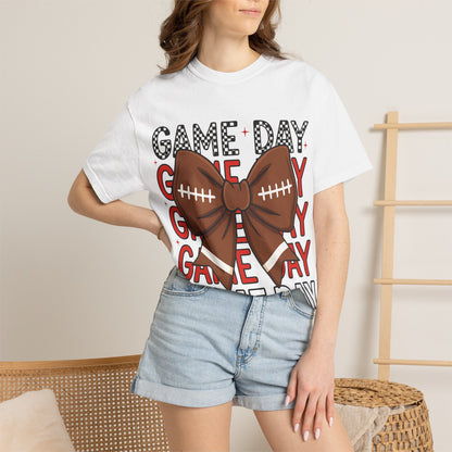Game Day Football Bow T-Shirt