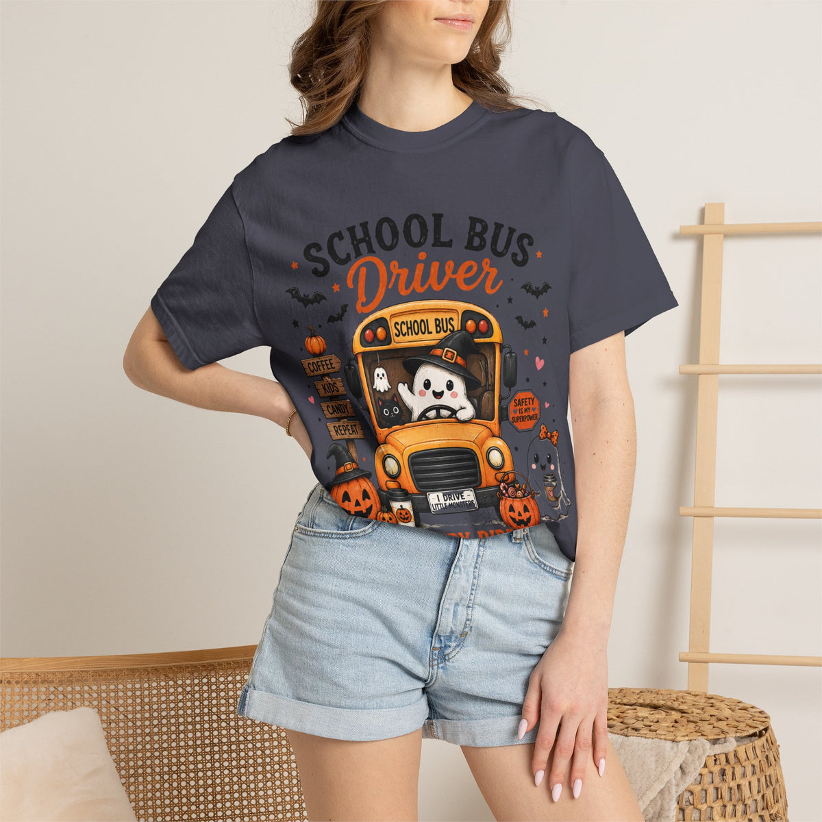 School Bus Driver Halloween T‑Shirt — "Making Every Ride a Little Less Spooky"