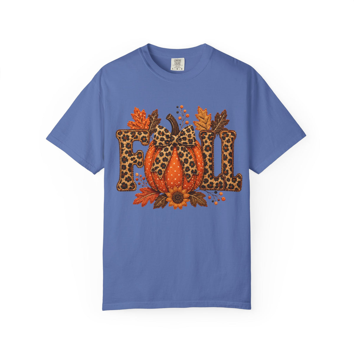 Fall Leopard Pumpkin T-Shirt — Autumn Leaves Graphic Tee