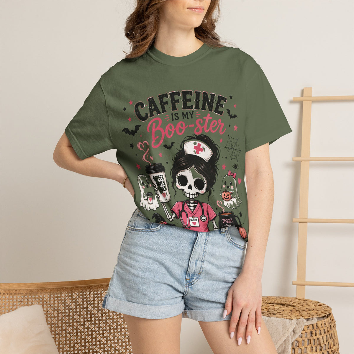 Caffeine Is My Boo-ster Halloween T-Shirt