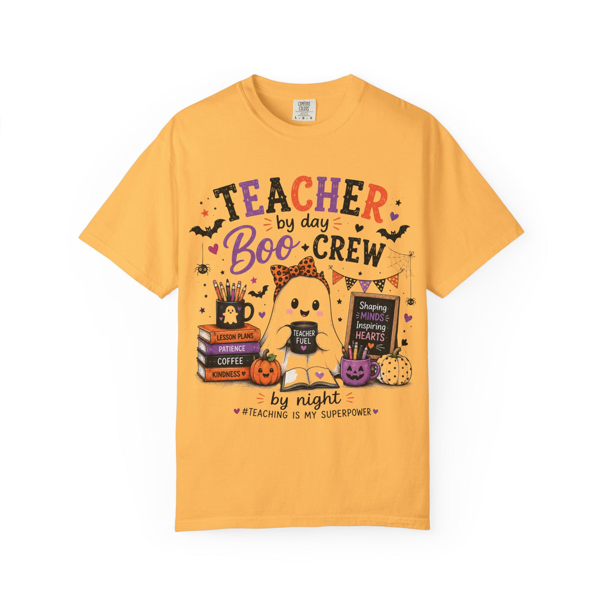 Teacher by Day Boo Crew T-Shirt — Halloween Teacher Tee