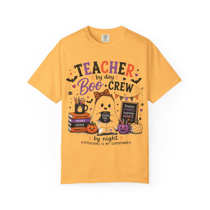 Teacher by Day Boo Crew T-Shirt — Halloween Teacher Tee